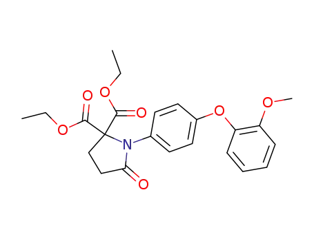 Molecular Structure of 848773-51-3 (2,2-Pyrrolidinedicarboxylic acid,
1-[4-(2-methoxyphenoxy)phenyl]-5-oxo-, diethyl ester)