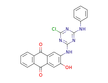 Molecular Structure of 1395499-28-1 (2-(2'-anthraquinonylamino-3'-hydroxy)-4-anilino-6-chloro-s-triazine)
