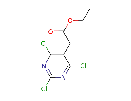 Molecular Structure of 889944-72-3 ((2,4,6-Trichloro-pyriMidin-5-yl)-acetic acid ethyl ester)
