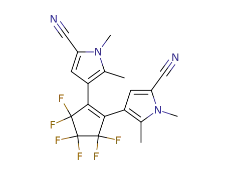 Molecular Structure of 139911-02-7 (1H-Pyrrole-2-carbonitrile,
4,4'-(3,3,4,4,5,5-hexafluoro-1-cyclopentene-1,2-diyl)bis[1,5-dimethyl-)