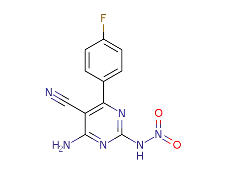4-amino-6-(4-fluorophenyl)-2-nitroaminopyrimidine-5-carbonitrile