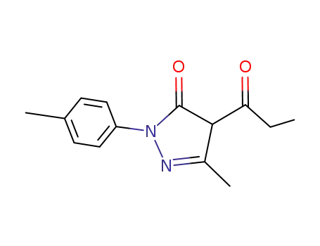Molecular Structure of 151512-60-6 (3-methyl-1-(4'-methylphenyl)-4-propionyl-2-pyrazolin-5-one)