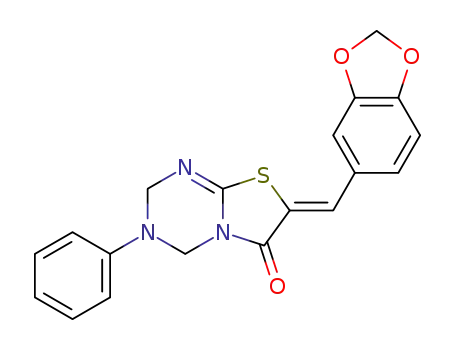 (Z)-7-(benzo[d][1,3]dioxol-5-ylmethylene)-3-phenyl-3,4-dihydro-2H-thiazolo[3,2-a][1,3,5]triazin-6(7H)-one