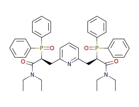 Molecular Structure of 1426585-25-2 (2,6-bis[(diphenyl-N,N-diethylcarbamoylmethylphosphine oxide)methyl]pyridine)