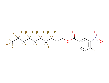 Molecular Structure of 1390621-27-8 (3,3,4,4,5,5,6,6,7,7,8,8,9,9,10,10,10-heptadecafluorodecyl 4-fluoro-3-nitrobenzoate)