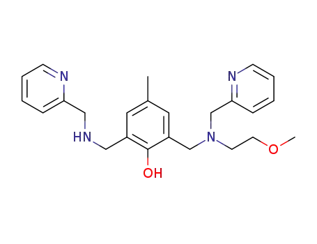 2-(((2-methoxyethyl)(pyridin-2-ylmethyl)-amino)methyl)-4-methyl-6-(((pyridin-2-ylmethyl)amino)methyl)-phenol