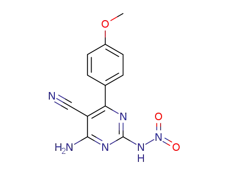 4-amino-6-(4-methoxyphenyl)-2-nitroaminopyrimidine-5-carbonitrile