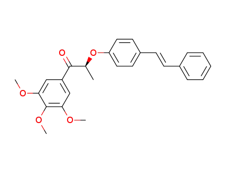 Molecular Structure of 657393-32-3 (1-Propanone,
2-[4-[(1E)-2-phenylethenyl]phenoxy]-1-(3,4,5-trimethoxyphenyl)-, (2S)-)