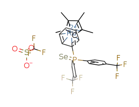 Molecular Structure of 1426142-25-7 ([Cp*Ru(η<sup>6</sup>-C<sub>6</sub>H<sub>5</sub>P(p-C<sub>6</sub>H<sub>4</sub>CF<sub>3</sub>)<sub>2</sub>)Se][OTf])