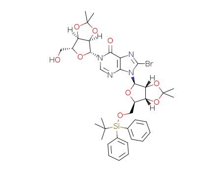 N1-(2,3-O-isopropylidene-β-D-ribofuranosyl)-5'-O-(tert-butyldiphenylsilyl)-2',3'-O-isopropylidene-8-bromoinosine