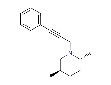 Molecular Structure of 790205-14-0 (Piperidine, 2,5-dimethyl-1-(3-phenyl-2-propynyl)-, (2R,5R)-rel- (9CI))