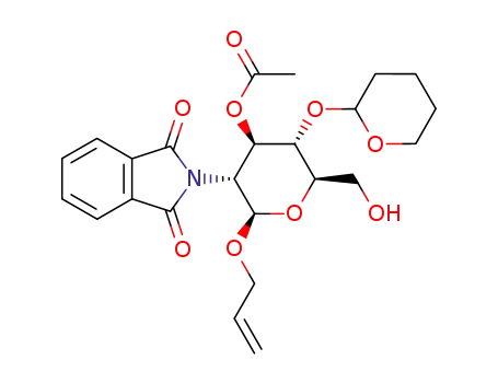 Acetic acid (2R,3R,4R,5S,6R)-2-allyloxy-3-(1,3-dioxo-1,3-dihydro-isoindol-2-yl)-6-hydroxymethyl-5-(tetrahydro-pyran-2-yloxy)-tetrahydro-pyran-4-yl ester