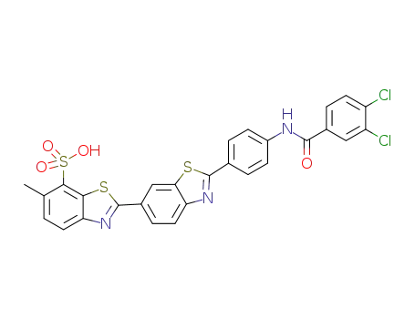 2'-(4-(3,4-dichlorobenzamido)phenyl)-6-methyl-[2,6'-bibenzo[d]thiazole]-7-sulfonic acid
