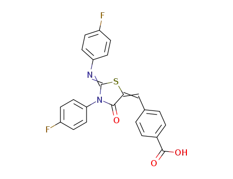 4-[3-(4-fluorophenyl)-2-(4-fluorophenylimino)-4-oxothiazolidin-5-ylidenemethyl]benzoic acid