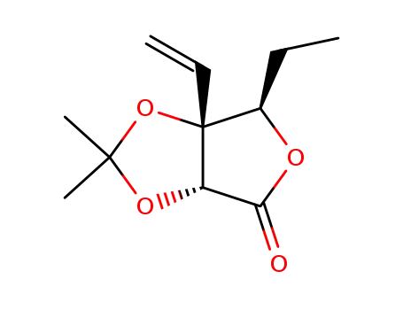 Molecular Structure of 499120-95-5 (D-ribo-Hexonic acid, 5,6-dideoxy-3-C-ethenyl-2,3-O-(1-methylethylidene)-, gamma-lactone (9CI))