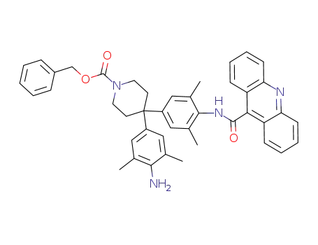 Molecular Structure of 936027-36-0 (4-{4[(acridine-9-carbonyl)-amino]-3,5-dimethyl-phenyl}-4-(4-amino-3,5-dimethyl-phenyl)-piperidine-1-carboxylic acid benzyl ester)