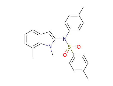Molecular Structure of 1360059-27-3 (1,7-dimethyl-N-p-tolyl-N-tosyl-1H-indol-2-amine)
