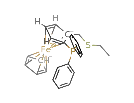 [Fe(C<sub>5</sub>H<sub>5</sub>)(C<sub>5</sub>H<sub>3</sub>(P(C<sub>6</sub>H<sub>5</sub>)2)(CH<sub>2</sub>SC<sub>2</sub>H<sub>5</sub>))]
