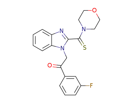 Molecular Structure of 1449313-07-8 (1-[2-(3-fluorophenyl)-2-oxoethyl]-2-[(morpholine-4-yl)thioxomethyl]benzimidazole)