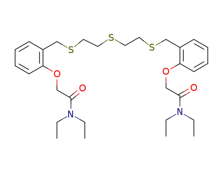 Molecular Structure of 1403755-66-7 (1,5-bis[2-(N,N-diethylacetamidooxy)thiabenzyl]-3-thiapentane)
