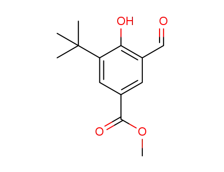 Molecular Structure of 882500-53-0 (methyl-3-tert-butyl-5-formyl-4-hydroxybenzoate)