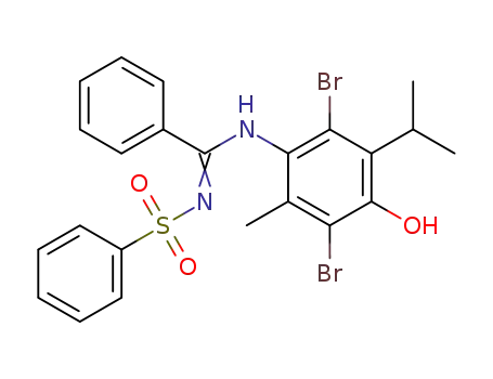 N-[2,5-dibromo-4-hydroxy-6-methyl-3-(propan-2-yl)phenyl]-N'-(phenylsulfonyl)benzimidamide