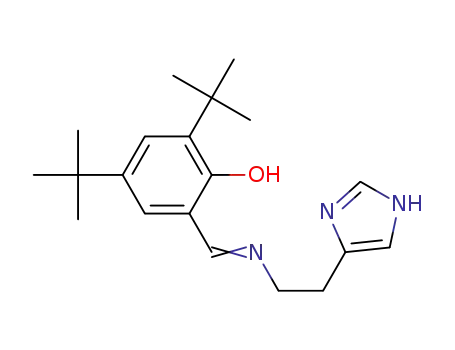 Molecular Structure of 1374255-34-1 (2,4-di-tert-butyl-6-{[2-(1H-imidazol-4-yl)-ethylimino]-methyl}-phenol)