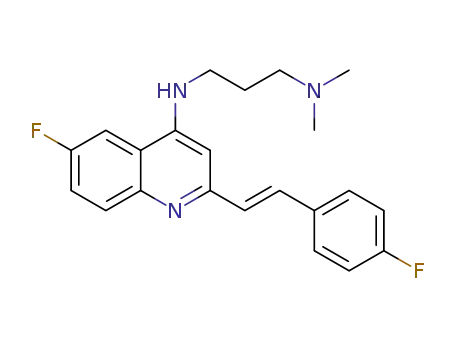 (E)-N<sub>1</sub>-(6-fluoro-2-(4-fluorostyryl)quinolin-4-yl)-N<sub>3</sub>,N<sub>3</sub>-dimethylpropane-1,3-diamine