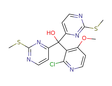 Molecular Structure of 388573-30-6 (4-Pyrimidinemethanol,
a-(2-chloro-4-methoxy-3-pyridinyl)-2-(methylthio)-a-[2-(methylthio)-4-pyr
imidinyl]-)