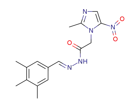 (E)-2-(2-methyl-5-nitro-1H-imidazol-1-yl)-N'-(3,4,5-trimethylbenzylidene)acetohydrazide