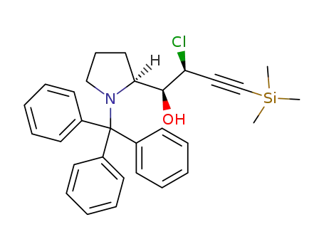(-)-(1S,2S)-2-chloro-4-(trimethylsilyl)-1-((S)-1-tritylpyrrolidin-2-yl)but-3-yn-1-ol