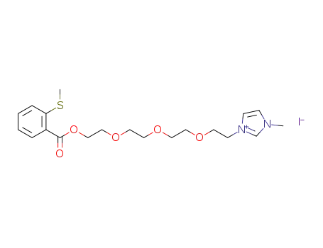 1-[2-(methylthio)benzoyloxy]-11-(3-methyl-1H-imidazolium-1-yl)-3,6,9-trioxaundecane iodide