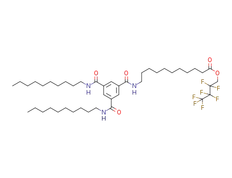 Molecular Structure of 1415681-34-3 (N-(2,2,3,3,4,4,4-heptafluorobutyl 11-undecanoate)-N’,N”-di(n-decyl)benzene-1,3,5-tricarboxamide)