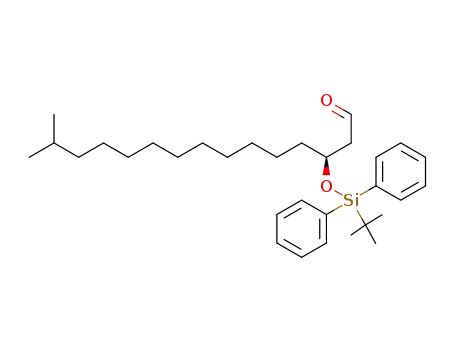 Molecular Structure of 1402050-29-6 ((S)-3-((tert-butyldiphenylsilyl)oxy)-14-methylpentadecanal)