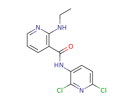 Molecular Structure of 189393-12-2 (3-Pyridinecarboxamide, N-(2,6-dichloro-3-pyridinyl)-2-(ethylamino)-)