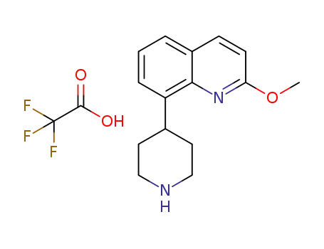 Molecular Structure of 1385015-39-3 (2-methoxy-8-(piperidin-4-yl)quinoline, trifluroacetate)