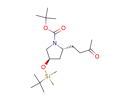 4-(<i>tert</i>-butyl-dimethyl-silanyloxy)-2-(3-oxo-butyl)-pyrrolidine-1-carboxylic acid <i>tert</i>-butyl ester