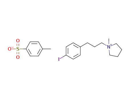 Molecular Structure of 1389264-93-0 (N-methyl-N-[3-(4'-iodophenyl)-1-propyl]pyrrolidinium 4-methylbenzenesulfonate)