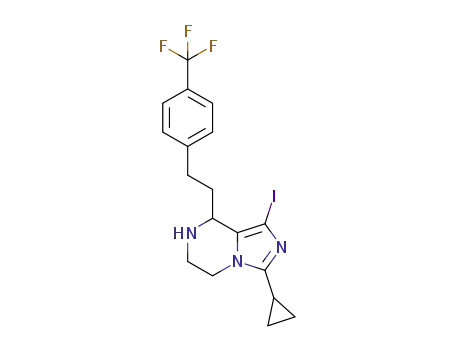 Molecular Structure of 1202690-97-8 (3-cyclopropyl-1-iodo-8-[2-(4-trifluoromethyl-phenyl)-ethyl]-5,6,7,8-tetrahydro-imidazo[1,5-a]pyrazine)