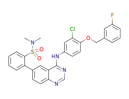 2-(4-((3-chloro-4-((3-fluorobenzyl)oxy)phenyl)amino)-quinazolin-6-yl)-N,N-dimethylbenzenesulfonamide