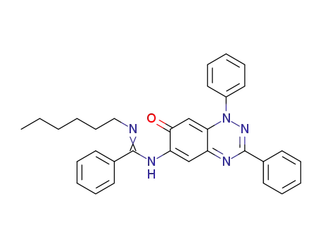 N′-n-hexyl-N-(1,7-dihydro-7-oxo-1,3-diphenylbenzo[e]-[1,2,4]triazin-6-yl)benzimidamide