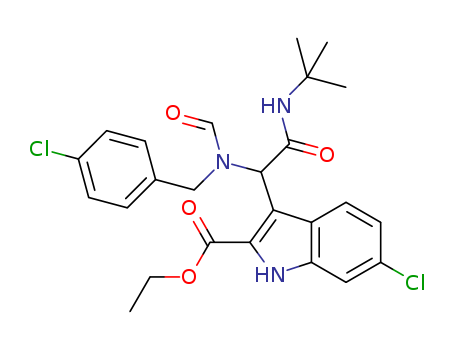 ethyl 3-[2-(tert-butylamino)-1-[(4-chlorophenyl)methyl-formylamino]-2-oxoethyl]-6-chloro-1H-indole-2-carboxylate