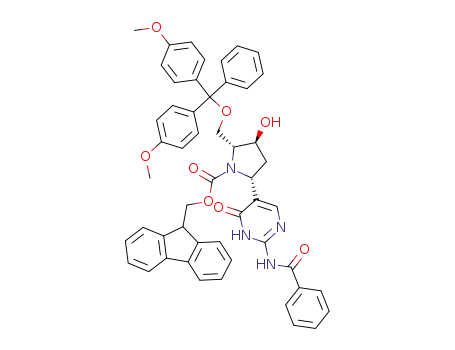 1-Pyrrolidinecarboxylic acid,
5-[2-(benzoylamino)-1,4-dihydro-4-oxo-5-pyrimidinyl]-2-[[bis(4-methoxy
phenyl)phenylmethoxy]methyl]-3-hydroxy-, 9H-fluoren-9-ylmethyl ester,
(2R,3S,5R)-