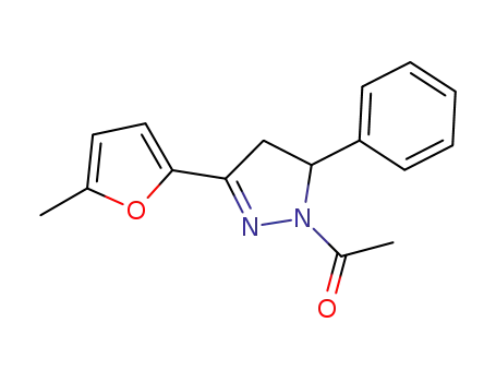 Molecular Structure of 1361014-90-5 (1-(3-(5-methylfuran-2-yl)-5-phenyl-4,5-dihydro-1H-pyrazol-1-yl)ethanone)
