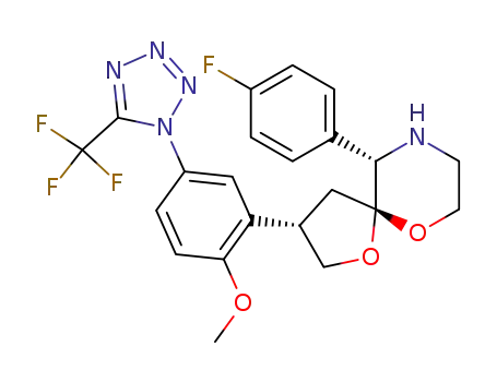 (3S,5S,10S)-10-(4-Fluoro-phenyl)-3-[2-methoxy-5-(5-trifluoromethyl-tetrazol-1-yl)-phenyl]-1,6-dioxa-9-aza-spiro[4.5]decane