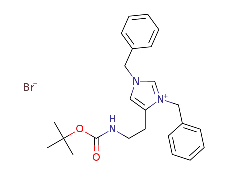 4-[2-(tert-butoxycarbonylamino)ethyl]-1,3-dibenzyl-1H-imidazol-3-ium bromide