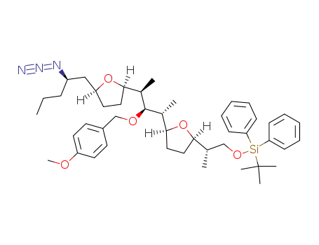 ((S)-2-{(2R,5S)-5-[(1R,2S,3R)-3-[(2R,5S)-5-((R)-2-Azido-pentyl)-tetrahydro-furan-2-yl]-2-(4-methoxy-benzyloxy)-1-methyl-butyl]-tetrahydro-furan-2-yl}-propoxy)-tert-butyl-diphenyl-silane