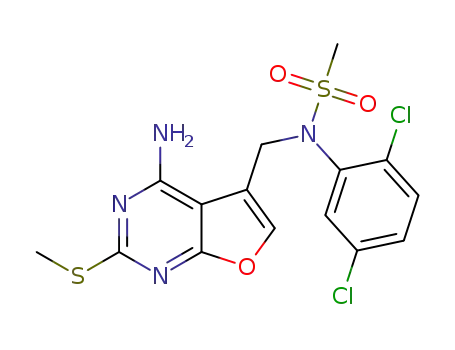 N-({4-amino-2-(methylthio)furo[2,3-d]pyrimidin-5-yl}methyl)-N-(2,5-dichlorophenyl)methanesulfonamide