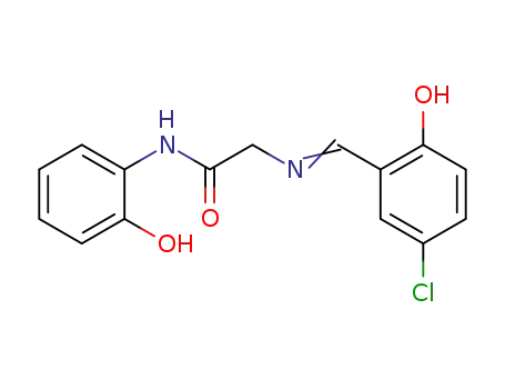 Molecular Structure of 273215-59-1 (Acetamide,
2-[[(5-chloro-2-hydroxyphenyl)methylene]amino]-N-(2-hydroxyphenyl)-)