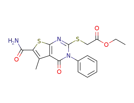 ethyl 2-(6-carbamoyl-5-methyl-4-oxo-3-phenyl-3,4-dihydrothieno[2,3-d]pyrimidin-2-ylthio)acetate